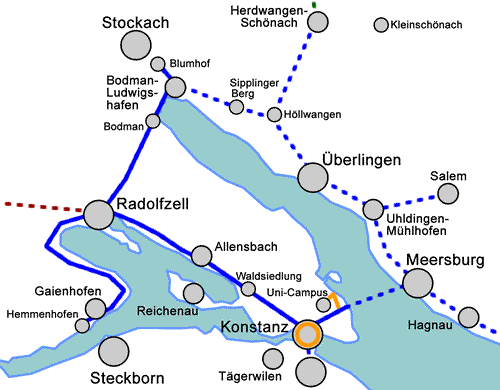 Karte SeeKunstweg Abschnitt 1 zwischen Gaienhofen und Stockach